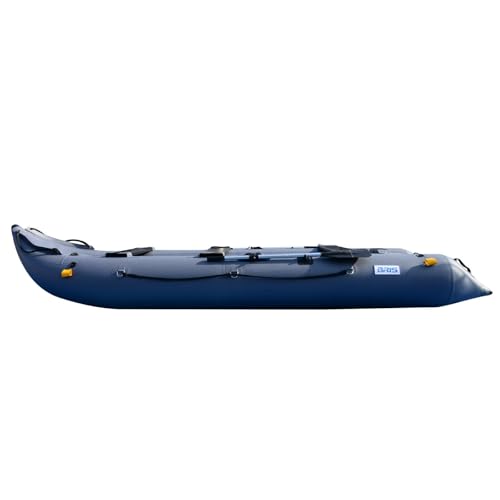 BRIS 14.1ft Inflatable Boat Inflatable Kayak 3 Person Kayak Canoe Fishing poonton Boat