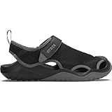 Crocs Men's Swiftwater Mesh Deck Sandals, Black, 7 Men