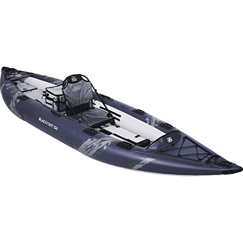 AQUAGLIDE Blackfoot Angler 130 Inflatable 13 FT Kayaks for Adults Packable Family Friendly 1 or 2 Rider Blow Up Technical Kayaking for Recreational Angling Fishing Hunting
