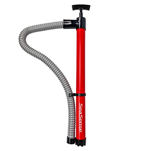 SeaSense Hand Bilge Pump - Self-Priming, Manual Bilge Pump for Water Removal on Small Boats, Kayaks, Canoes, Bilges or Any Place Water Collects - 18