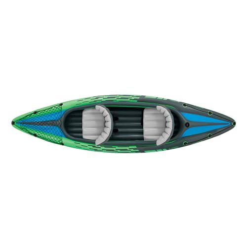 INTEX Challenger Inflatable Kayak Series: Includes Deluxe 86in Kayak Paddles and High-Output Pump – SuperStrong PVC – Adjustable Seat with Backrest – Removable Skeg – Cargo Storage Net