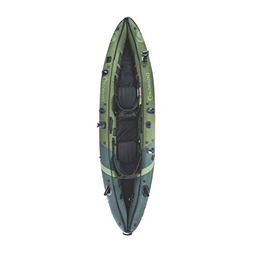 Sevylor Colorado 2-Person Inflatable Fishing Kayak Complete with Paddle & Rod Holders Adjustable Seats and Carry Handle; Kayak Can Fit Trolling Motor
