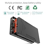 TalentCell Rechargeable 12V 6000mAh/5V 12000mAh DC Output Lithium ion Battery Pack for LED Strip/CCTV Camera/Telescope/Modem and More, Portable Li-ion Power Bank with 12.6V Charger, Black