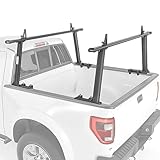 AA-Racks Model APX25 Extendable Aluminum Pick-Up Truck Ladder Rack (No Drilling Required) - Sandy Black
