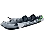 Elkton Outdoors Cormorant 2 Person Tandem Inflatable Fishing Kayak, 10-Foot with EVA Padded Seats, Includes 2 Active Fishing Rod Holder Mounts, 2 Aluminum Paddles, Double Action Pump and More