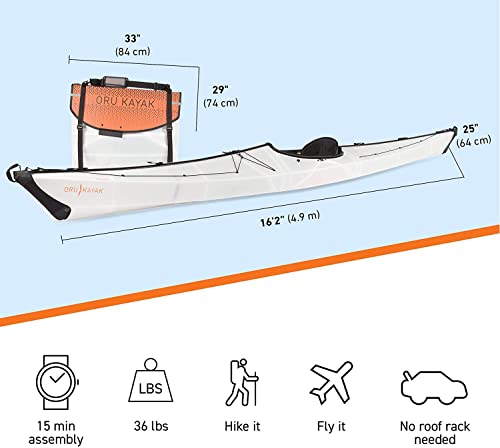 Oru Coast Foldable Kayak – Folding Kayak Perfect for Travel and Rugged Waters – Stable, Durable, Lightweight Adventure Kayak – Lake, River, and Ocean Kayaks for Adults and Youth