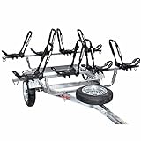 Malone MPG462G2 MicroSport 4 Kayak Trailer with 4 J-Rack Kayak Carriers & Spare Tire | 20' / 800 lbs Capacity | Fully Submersible | Marine Grade Galvanized Steel Construction