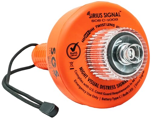 Sirius Signal SOS LED Electronic Visual Distress Signal with Daytime Distress Flag, and Whistle - CG Approved