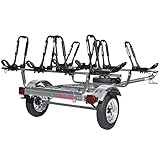 Malone MPG462G2 MicroSport 4 Kayak Trailer with 4 J-Rack Kayak Carriers & Spare Tire | 20' / 800 lbs Capacity | Fully Submersible | Marine Grade Galvanized Steel Construction