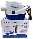 SAILFLO Automatic Bilge Pump for Boats 1100 GPH (1-1/8