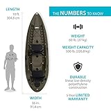 Lifetime Sport Fisher Single or Tandem Kayak, 10 Feet, Olive Green