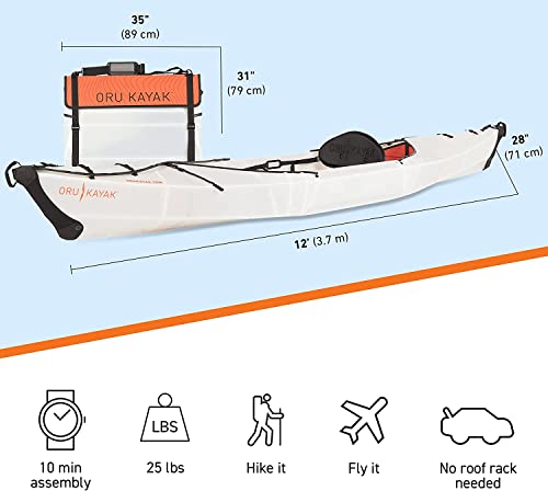 Oru Kayak Beach Folding Portable Lightweight Kayak - for Day Trips, Picnics, and Casual Fun with Family and Friends