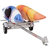 Malone MPG586XJ EcoLight 2 Kayak Trailer with 2 J-Rack Kayak Carriers | 14' / 400 lbs Capacity | Fully Submersible | Marine Grade Galvanized Steel Construction