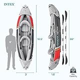 INTEX 2-Person Inflatable Kayak Set, Dakota K2 with 86in Oars and Pump