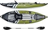 Elkton Outdoors Steelhead Inflatable Fishing Kayak - One-Person Angler Blow Up Kayak, Includes Paddle, Seat, Hard Mounting Points, Bungee Storage, Rigid Dropstitch Floor and Spray Guard