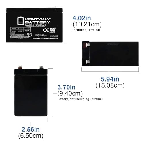 ML9-12 - 12 Volt 9 AH, F2 Terminal, Rechargeable SLA AGM Battery,Pack of 1