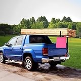 Goplus Pick up Truck Bed Hitch Extender Adjustable Extension Rack w/Flag for Ladder, Rack, Canoe, Kayak, Long Pipes and Lumber (Black)