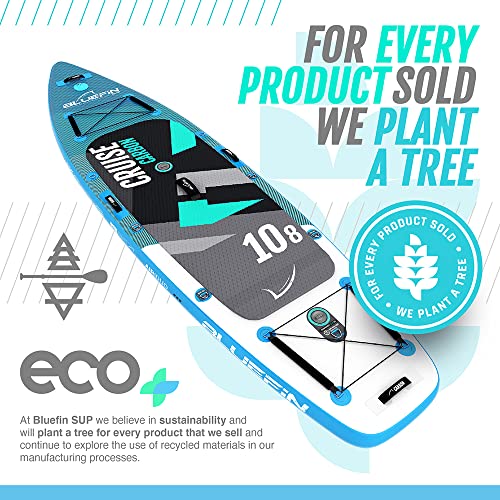 Bluefin SUP Inflatable Stand Up Paddle Board | 6” Thick | Kayak Conversion Kit | All Accessories | Multiple Sizes: Kids, 10’8, 12’, 15' (Carbon 10'8