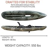 Brooklyn Kayak Company BKC UH-PK13 Pedal Drive Solo Traveler 13 Foot Kayak - Pedal Propeller Drive Single Sit On Top Fishing Kayak with Rudder Control (Camo)