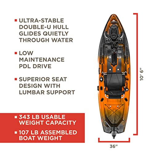 Old Town Sportsman PDL 106 Pedal Fishing Kayak (Ember Camo)