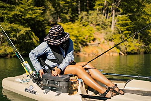 Perception Kayaks Outlaw 11.5 | Sit on Top Fishing Kayak | Fold Away Lawn Chair Seat | 4 Rod Holders | Integrated Tackle Trays | 11' 6