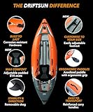 Driftsun Rover Inflatable Kayak - White Water Kayaks for 1 and 2 Person, High Pressure Dropstitch Floor Kayak for Adults with Padded Seats, Action Cam Mount, Aluminum Paddles and Quick Inflate Pump