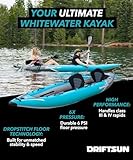 Driftsun Rover Inflatable Kayak - White Water Kayaks for 1 and 2 Person, High Pressure Dropstitch Floor Kayak for Adults with Padded Seats, Action Cam Mount, Aluminum Paddles and Quick Inflate Pump