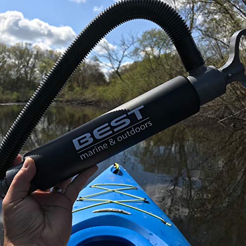 Best Marine and Outdoors Manual Bilge Pump, Portable Hand Water Pumps with 2ft Hose, Kayak & Boat Emergency Accessories, Small, Hand Operated, Suction & Siphon Water Extractor & Removal
