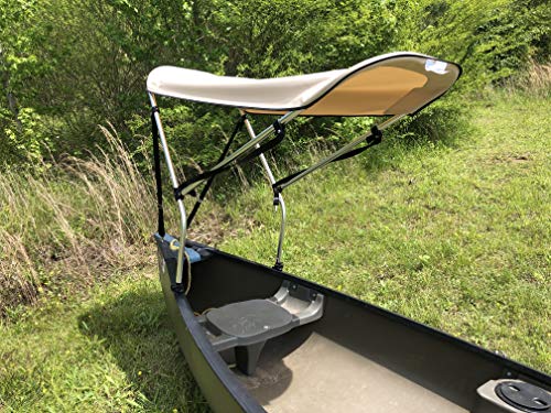 Beige 2' by 5' Sun Shade/Canopy/Umbrella for Canoe/Kayak by Cypress Rowe Outfitters, Blocks UV, Rain