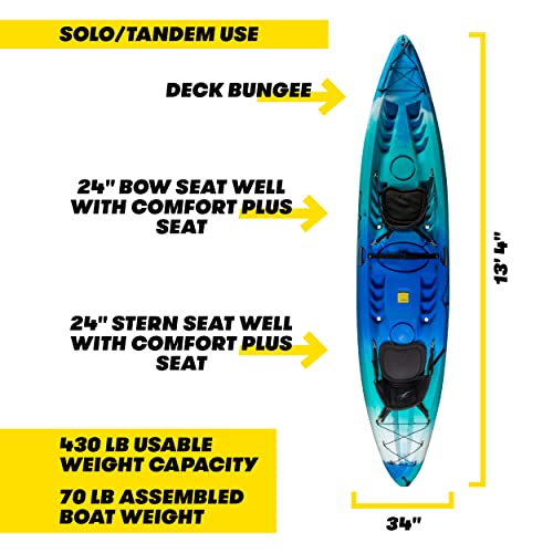 Ocean Kayak Malibu Two XL Tandem Kayak (Seaglass, 13 Feet 4 Inches)