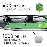 AQUAGLIDE Navarro 145 Convertible Inflatable Kayak with Drop Stitch Floor - 1-3 Person Touring Kayak Without Cover , Green