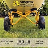 Suspenz Kayak Canoe Transport Trailer, DLX Kayak Cart, Trolley with Airless Wheels and Straps, Weight Capacity 150 lbs, Yellow (22-0044)