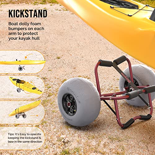 Bonnlo Kayak Cart Trolley Canoe Paddle Board Boat Cart Carrier Dolly with 12