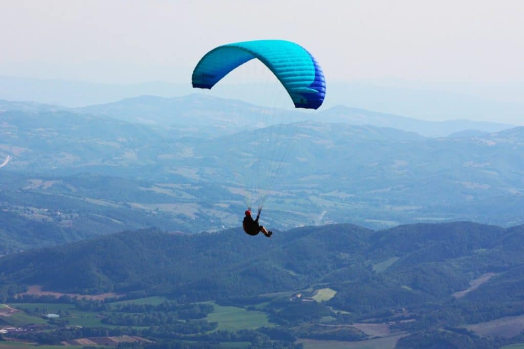 Para-glider flying high